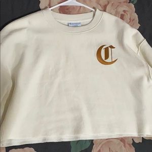 Cropped, tan Champion long sleeve